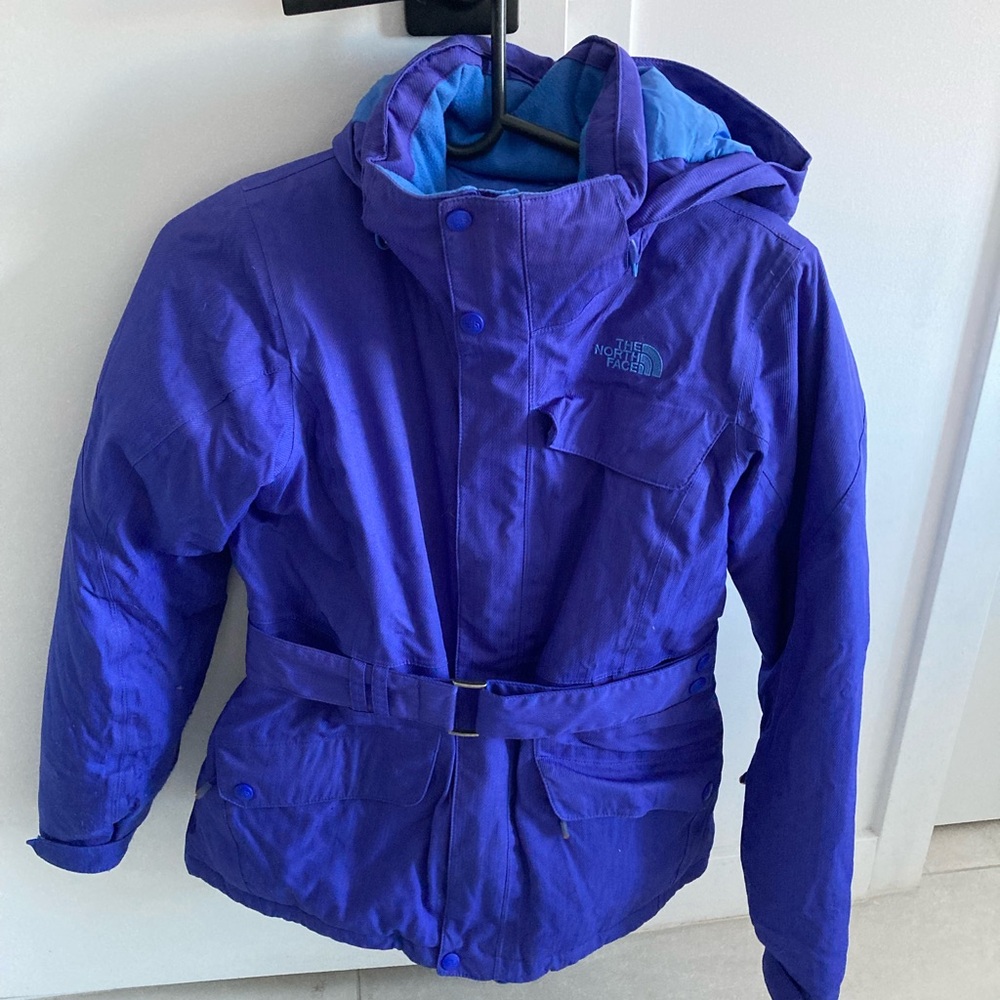 The North Face Purple Jacket with Blue Lining